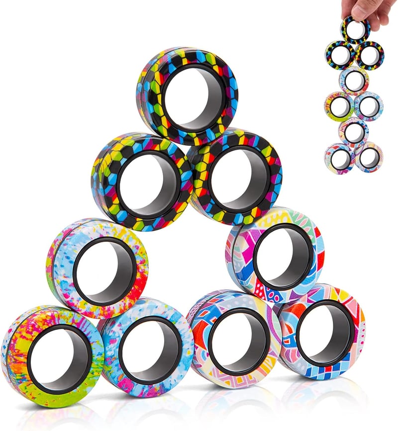 Fidget Spinner Rings Set - 9PCS Stress Relief Toys for Teens
