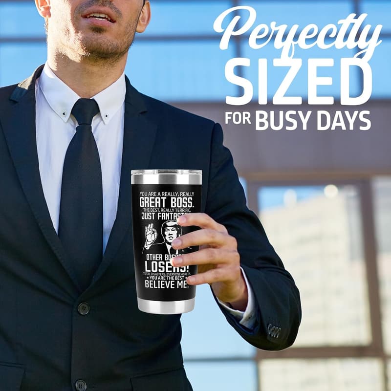 Funny 20 oz Tumbler Mug - Great Boss Gift for Birthdays