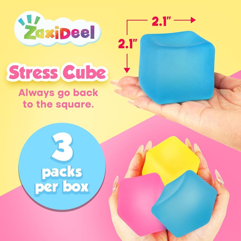 Fidget Cube Stress Relief Toys - Pack of 3 for Kids & Adults