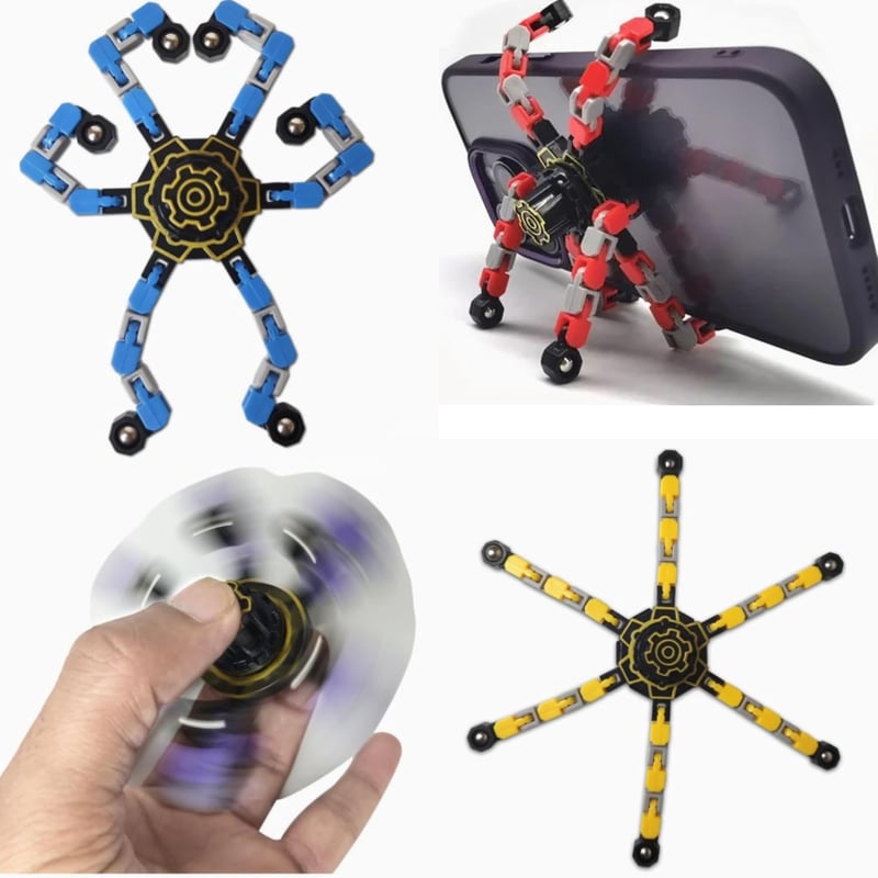 Colorful Transformable Fidget Spinners Set for Kids & Adults