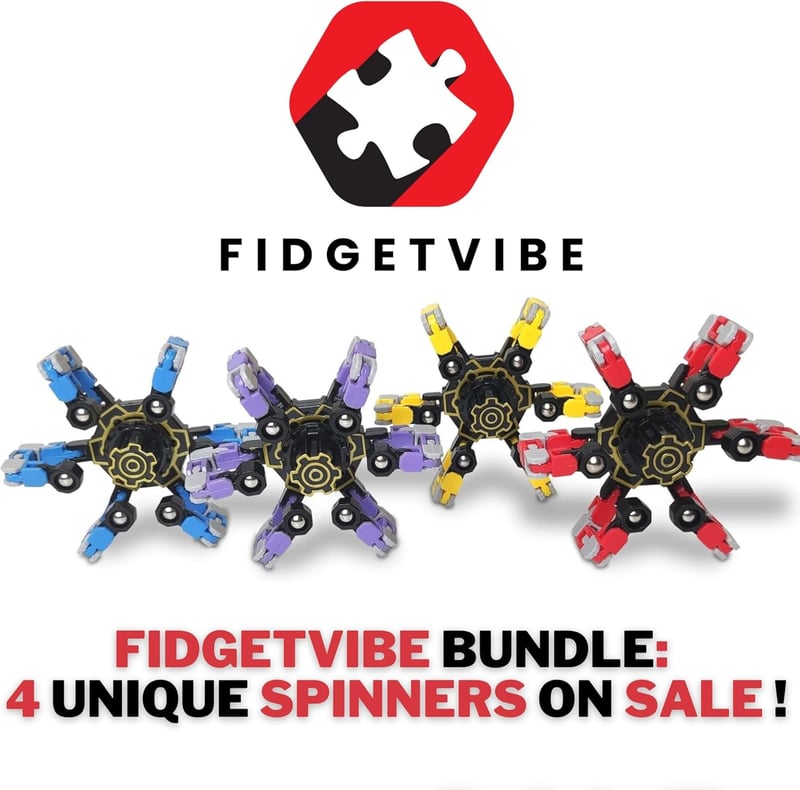 Colorful Transformable Fidget Spinners Set for Kids & Adults