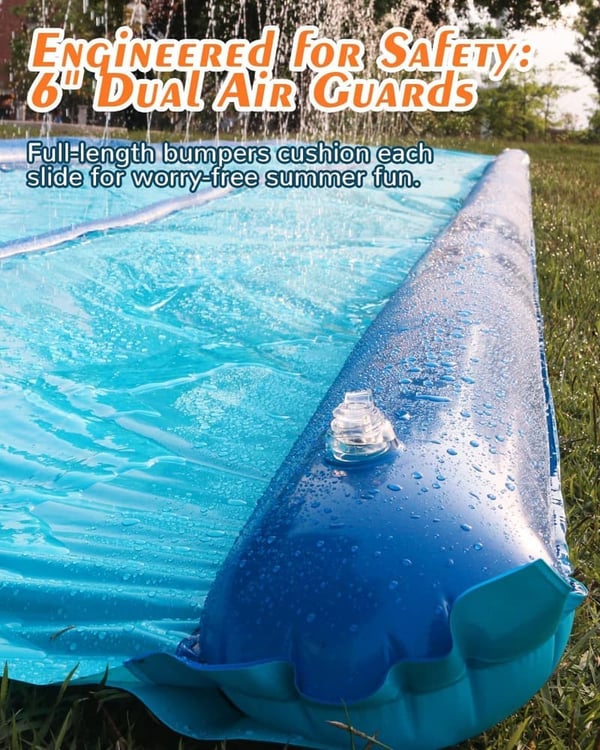 Extra Long Blue Shark Slip and Water Slide for Kids & Adults