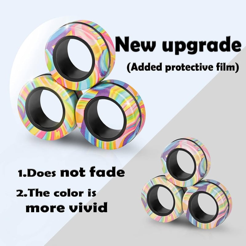 ADHD Fidget Magnetic Rings Set for Anxiety Relief