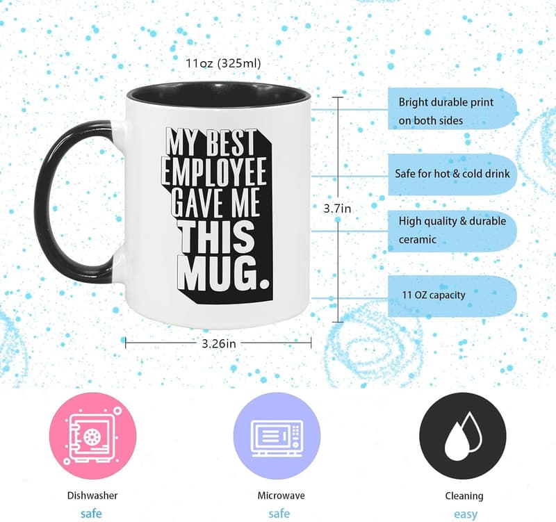 Funny Birthday Mug for Boss - 11oz Ceramic, Dishwasher Safe