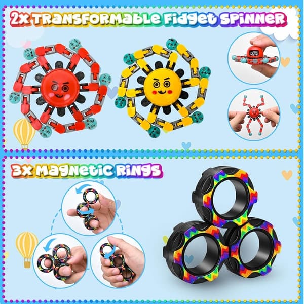Fidget Toy Set for Kids & Teens - 15 Pack Sensory Tools