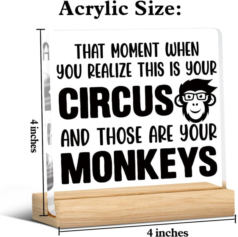 Boss Day Desk Decor: Funny Acrylic Sign for Managers, 4x4
