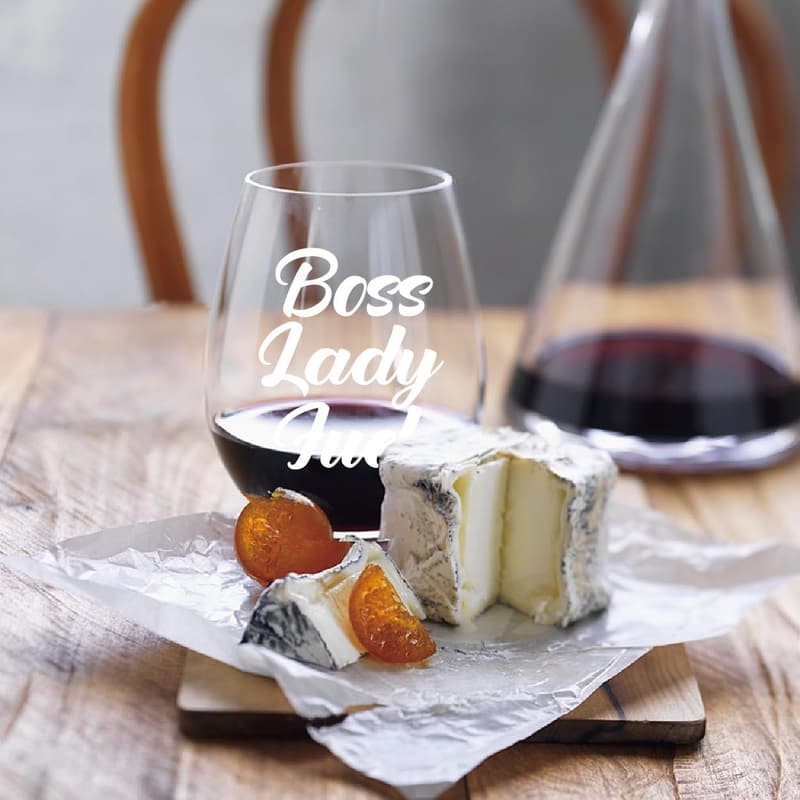 Boss Lady Fuel Stemless Wine Glass - Fun Gift for Women Managers