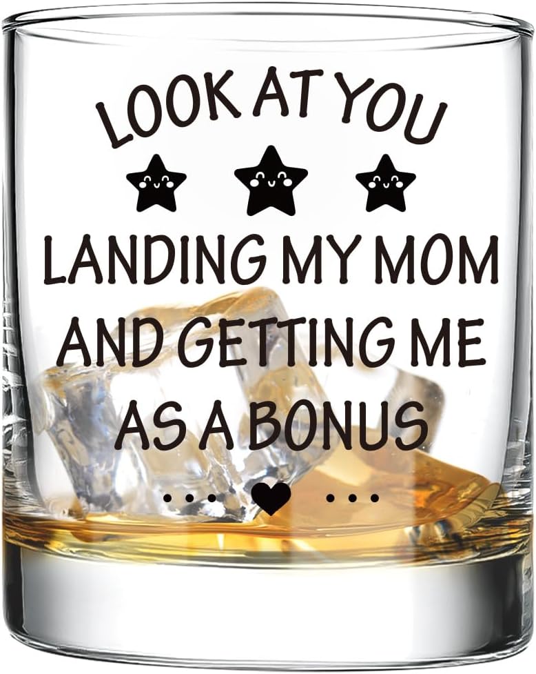 Humorous Whiskey Glass for Stepdad – 10oz Bonus Dad Gift