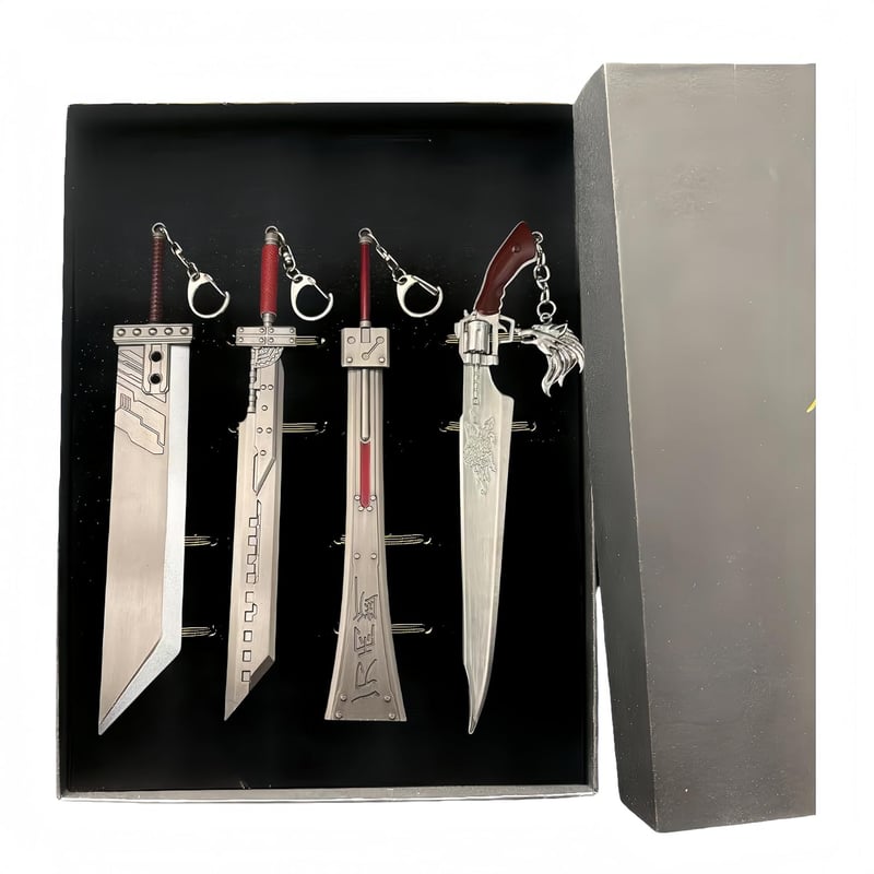 Fantasy Game Weapon Set - 4-in-1 Metal Sword Cosplay Props