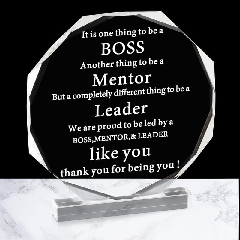 Acrylic Appreciation Plaque for Boss's Day - Funny Desk Sign