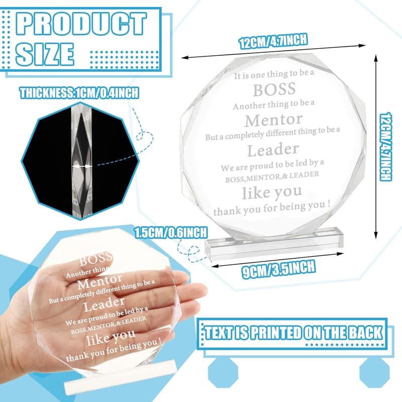 Acrylic Appreciation Plaque for Boss's Day - Funny Desk Sign