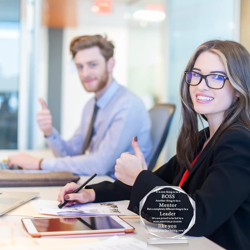 Acrylic Appreciation Plaque for Boss's Day - Funny Desk Sign