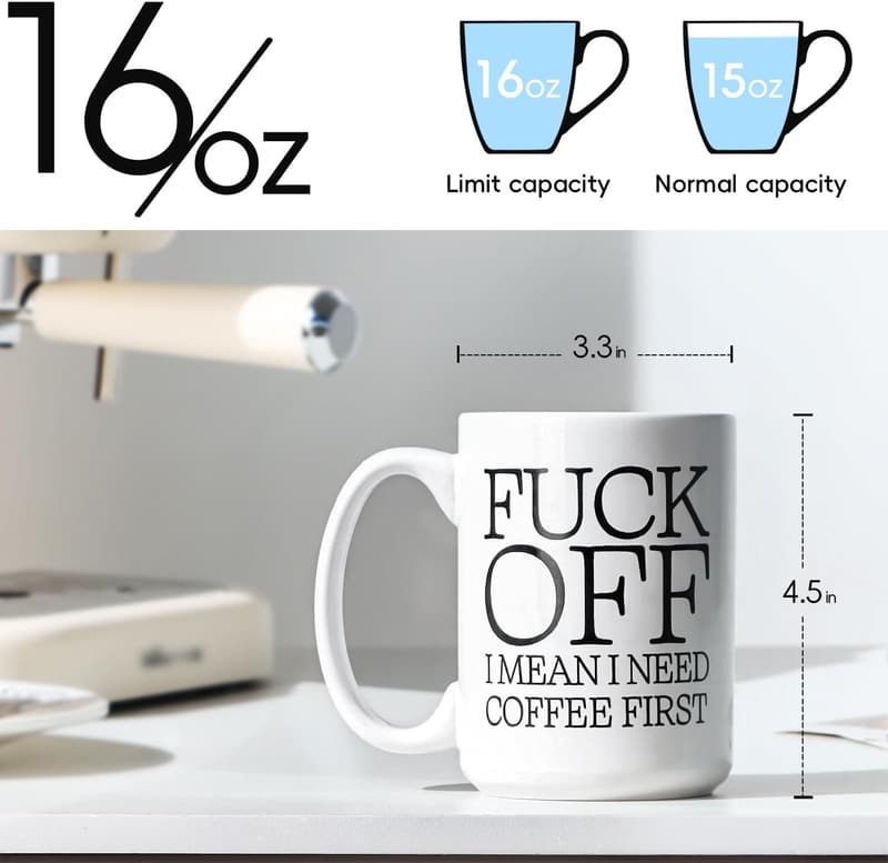 Funny Ceramic Coffee Mug - 16 oz - Novelty Gift for All Occasions