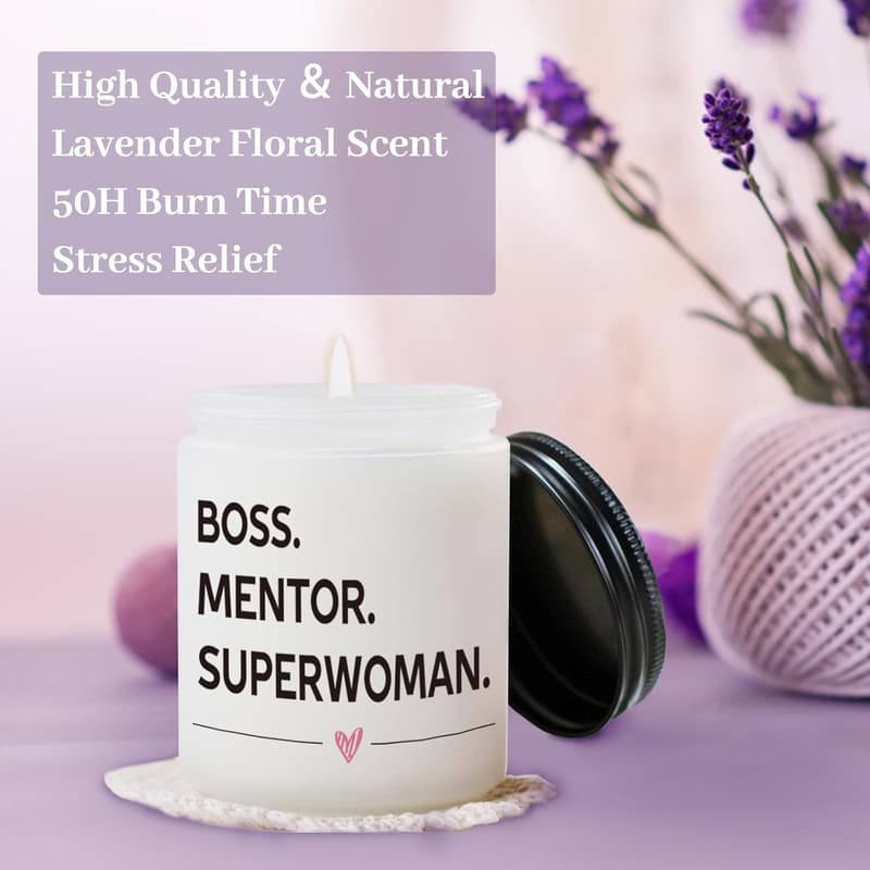 Valentine's Day Handmade Lavender Soy Candle for Her (7oz)