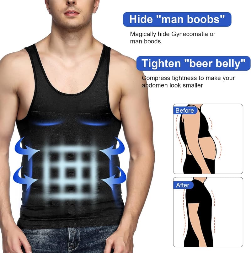 Men's Slimming Tummy Vest - Thermal Compression Shapewear