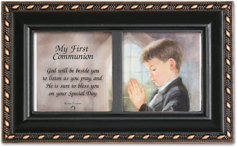 First Communion Music Box - God Beside You, Black Trim