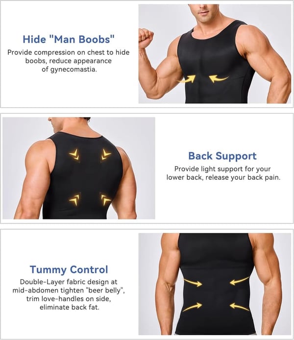 Men's Compression Tank Top Slimming Body Shaper Vest