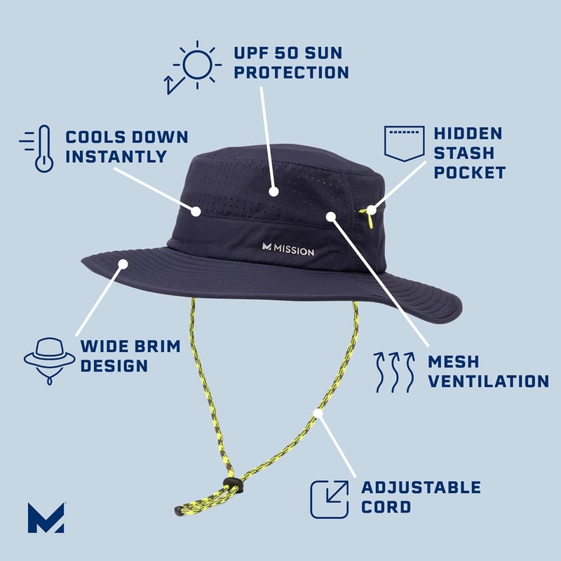 Cooling Wide Brim Bucket Hat for Outdoor Activities