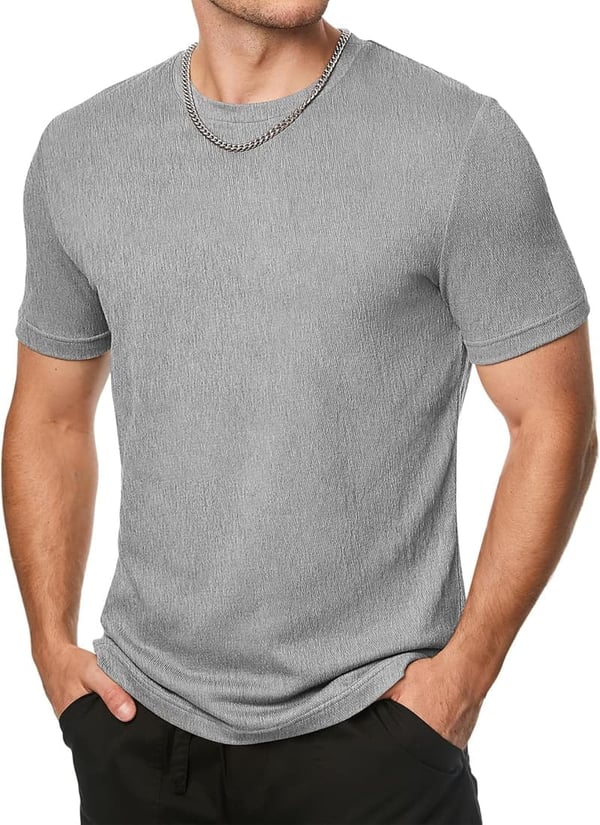 Men's Slim Fit Short Sleeve Gym T-Shirt - Textured Knit