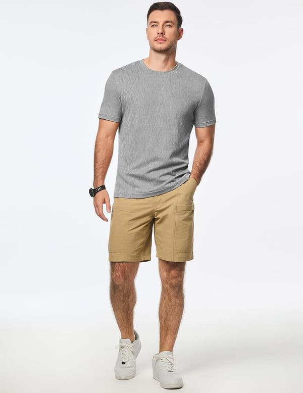 Men's Slim Fit Short Sleeve Gym T-Shirt - Textured Knit