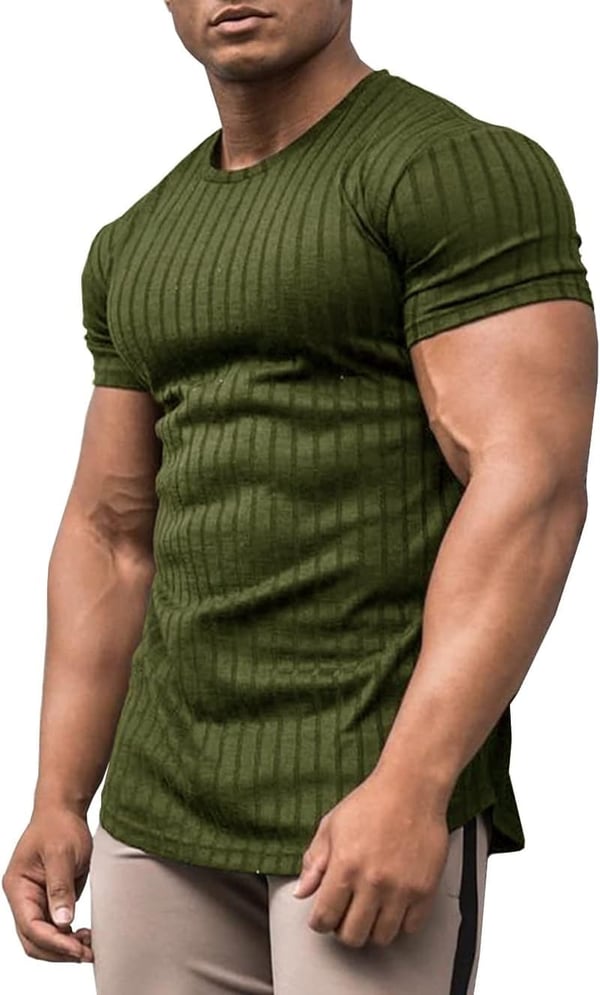 Men's Slim Fit Short Sleeve Stretch T-Shirt for Workouts