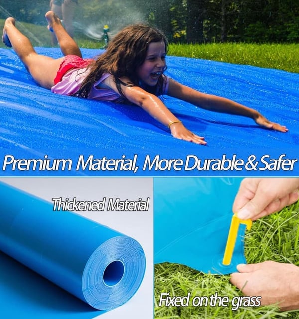 Extra Long Slip n Slide for Adults with 3 Bodyboards (40 x 7.2 FT)