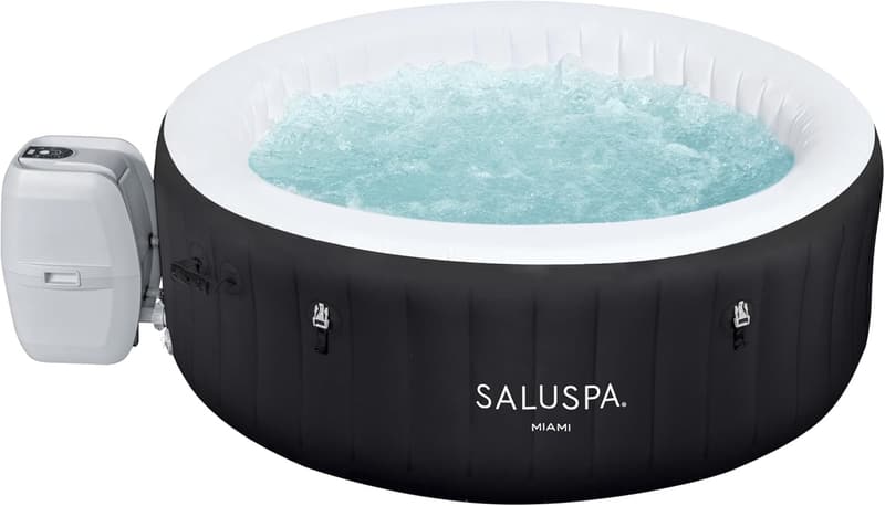 Portable Inflatable Hot Tub Spa for 2-4 Persons - Black