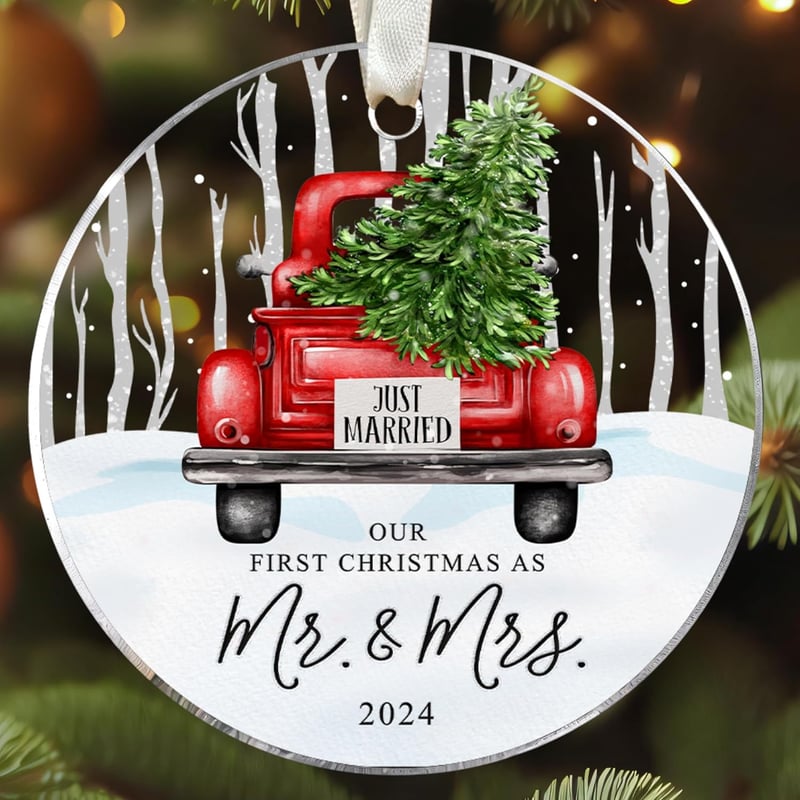 2024 First Christmas Married Acrylic Ornament for Couples