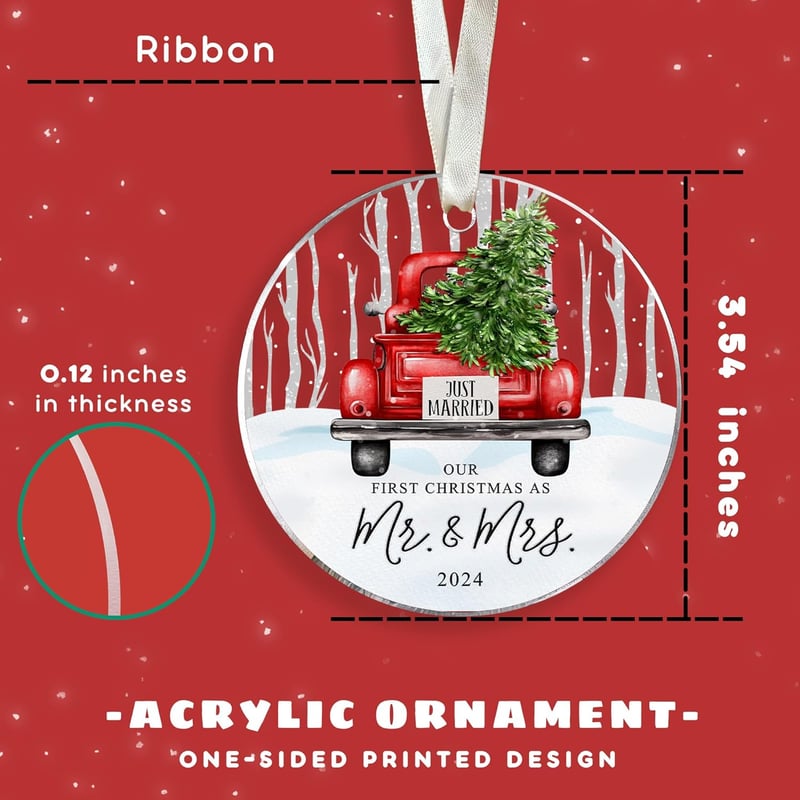 2024 First Christmas Married Acrylic Ornament for Couples