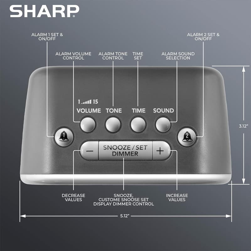 Super Loud Alarm Clock for Heavy Sleepers - 115dB Sound, LED Display