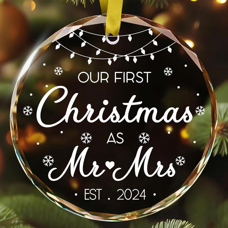 First Christmas Ornament 2024 - Newlywed Keepsake for Couples