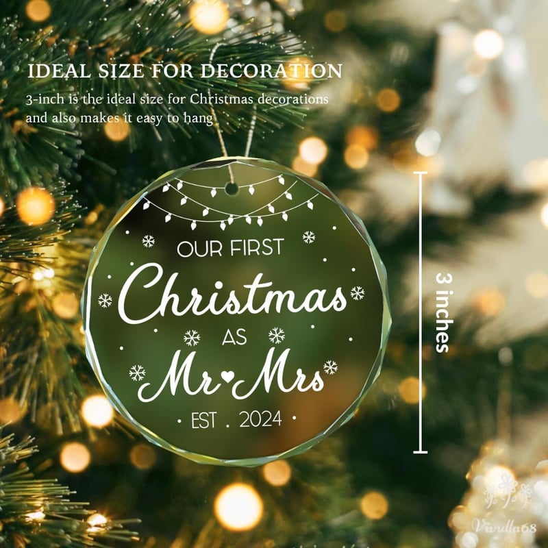 First Christmas Ornament 2024 - Newlywed Keepsake for Couples