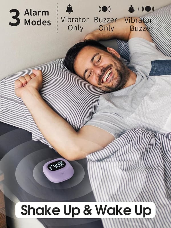 Heavy Sleepers Alarm Clock with Adjustable Vibration Shaker