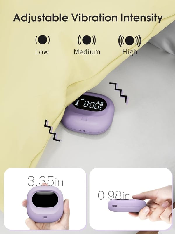 Heavy Sleepers Alarm Clock with Adjustable Vibration Shaker