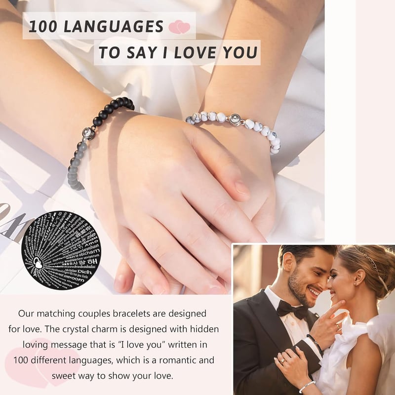 I Love You 100 Languages Bracelet - Gift for Couples