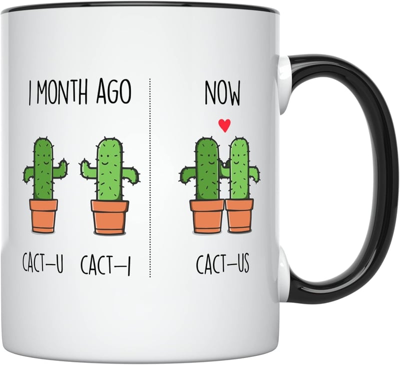 One Month Anniversary Funny Coffee Mug for Couples, 11 oz