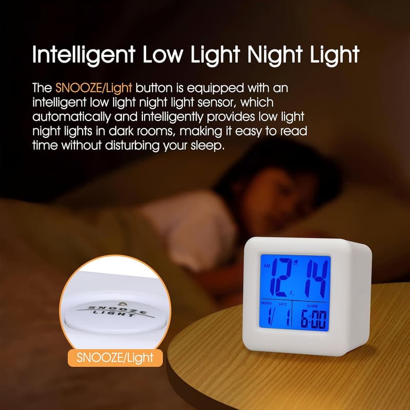 Kids' Digital Alarm Clock with Nightlight & Snooze Function