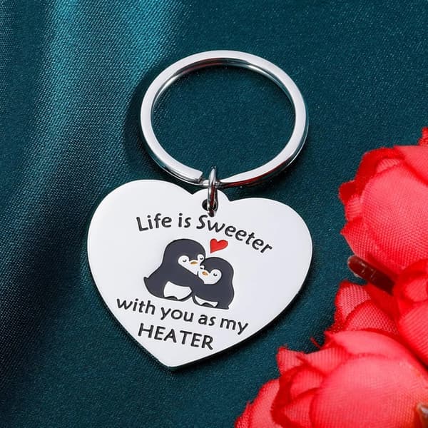 Valentine's Day Multicolored Modern Love Keychain for Couples