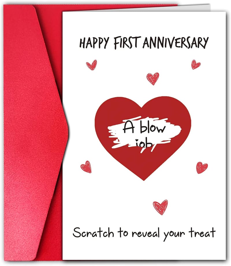 First Anniversary Scratch Card for Men - Reveal Your Treat