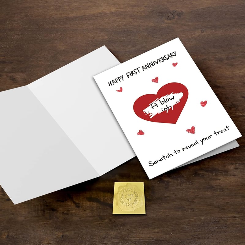 First Anniversary Scratch Card for Men - Reveal Your Treat
