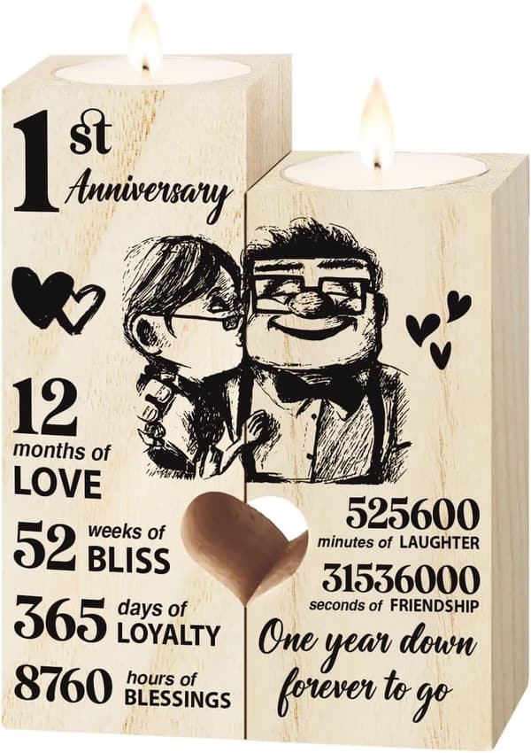 1st Anniversary Candlestick Gift for Couples and Wives