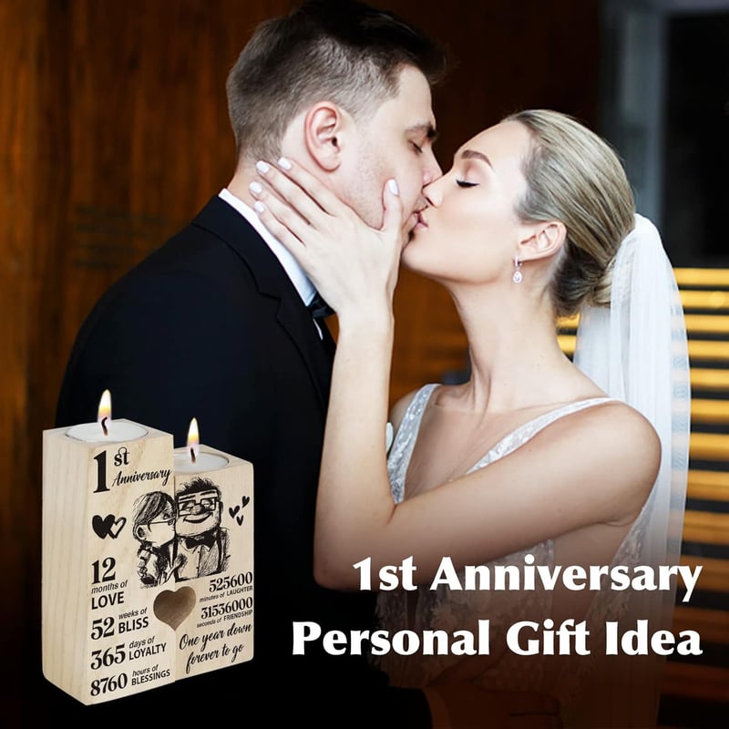 1st Anniversary Candlestick Gift for Couples and Wives