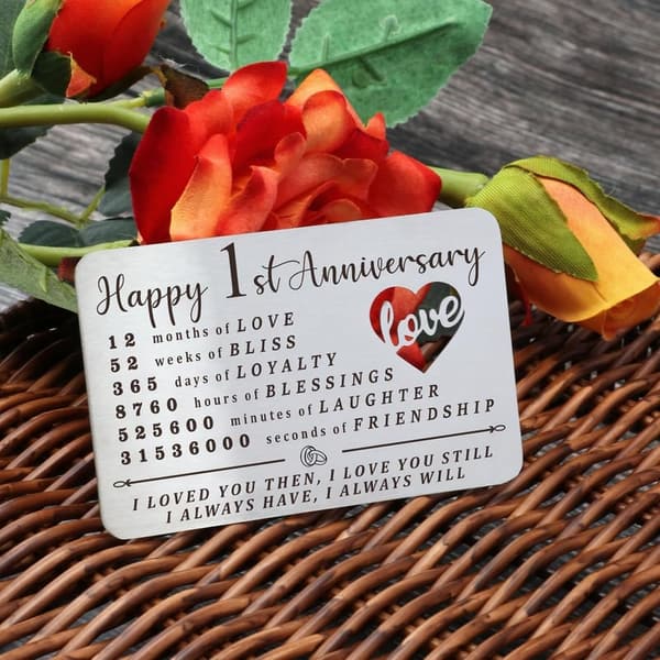1st Anniversary Gift Card for Couples