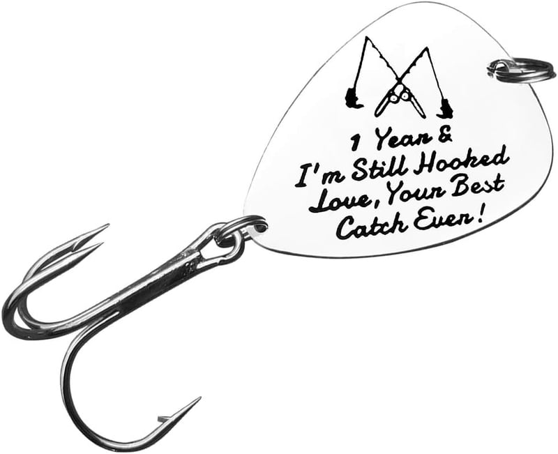 1st Wedding Anniversary Fishing Lure Gift for Him