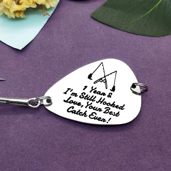 1st Wedding Anniversary Fishing Lure Gift for Him