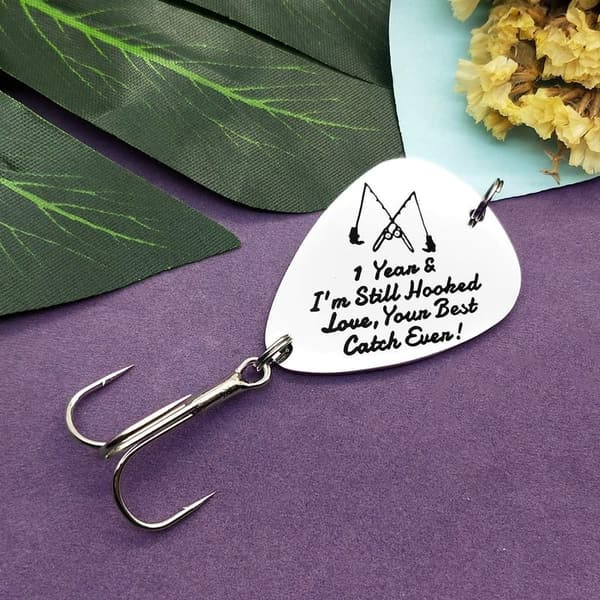 1st Wedding Anniversary Fishing Lure Gift for Him