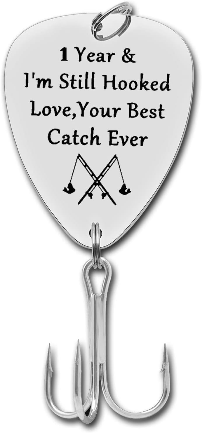 1st Anniversary Fishing Lure Gift for Couples - I'm Still Hooked