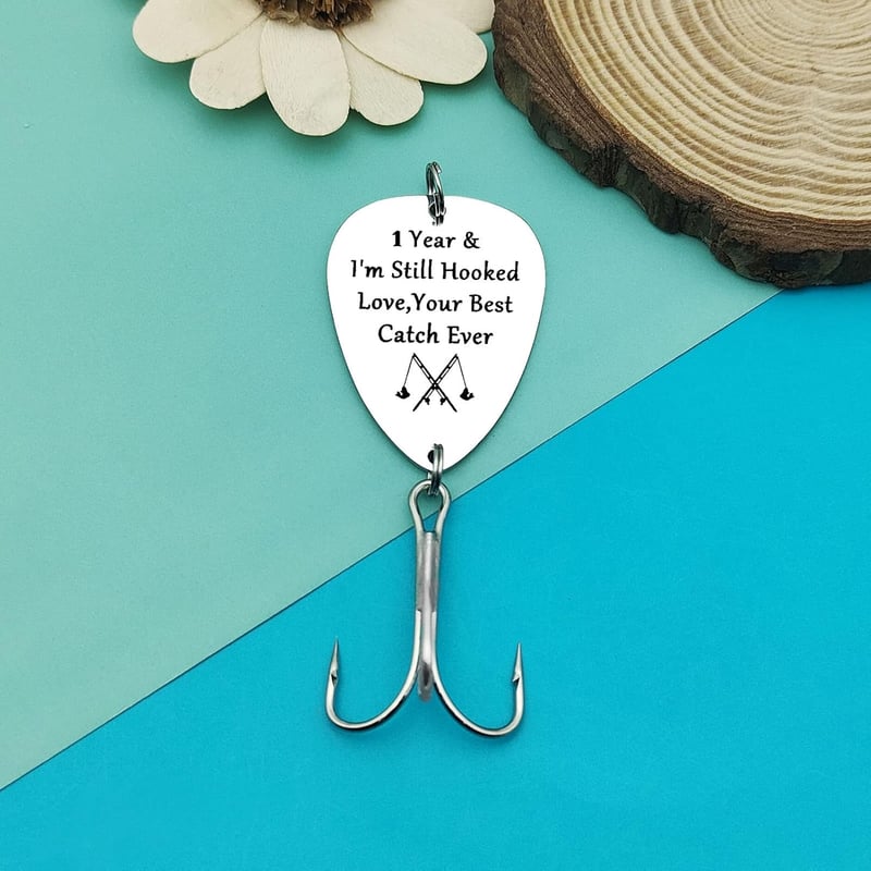 1st Anniversary Fishing Lure Gift for Couples - I'm Still Hooked
