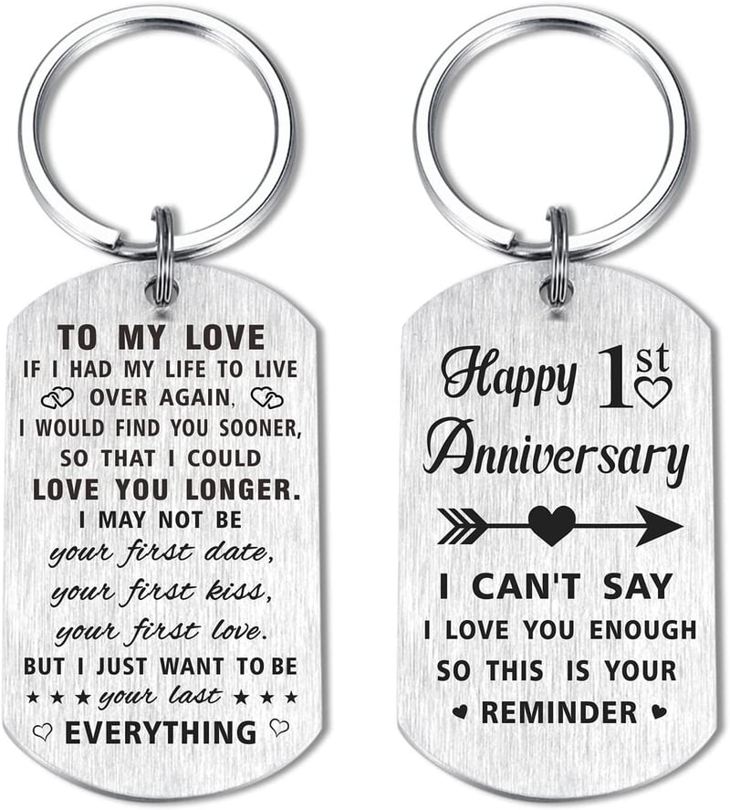 Happy Wedding Anniversary Keychain Gift for Couples