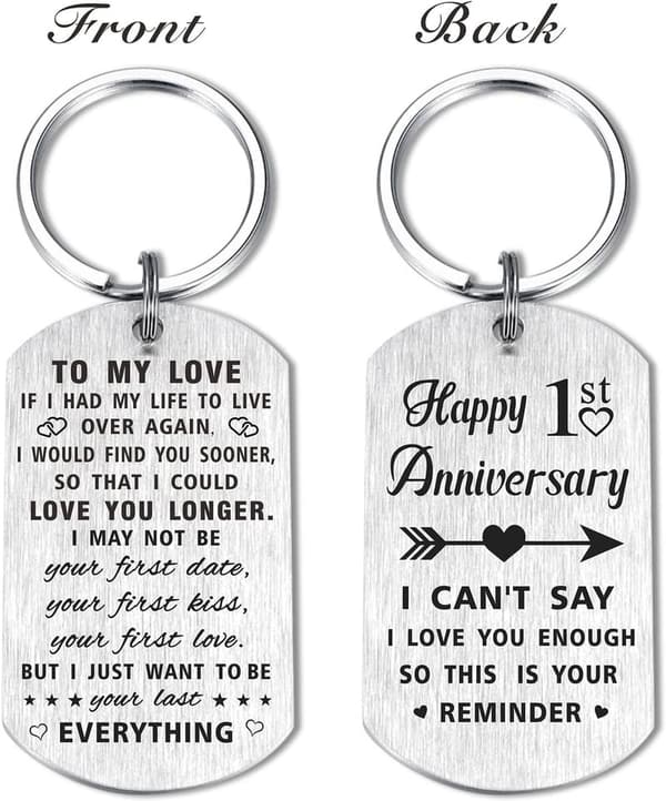 Happy Wedding Anniversary Keychain Gift for Couples